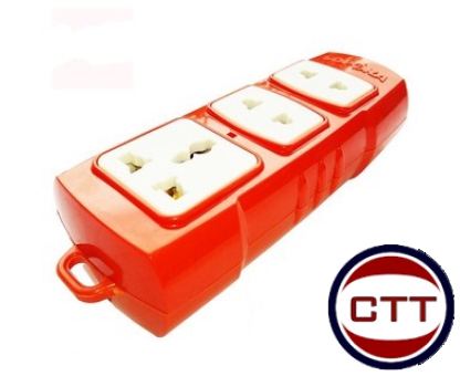 Ổ CẮM 3 Ổ CHỊU TẢI -6000W-MÀU CAM MẶT ANIMO VÀNG NIVAL