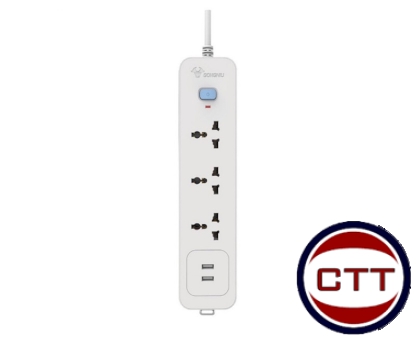 Ổ CẮM DÀI 3 Ổ 3 CHẤU 1 CÔNG TẮC 2 Ổ USB 1.8M N103U GONGNIU
