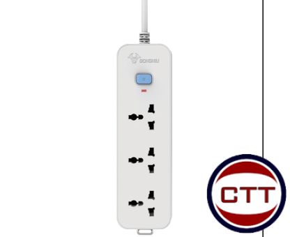 Ổ CẮM DÀI 3 Ổ 2 CHẤU 1 CÔNG TẮC 5M N1030 GONGNIU