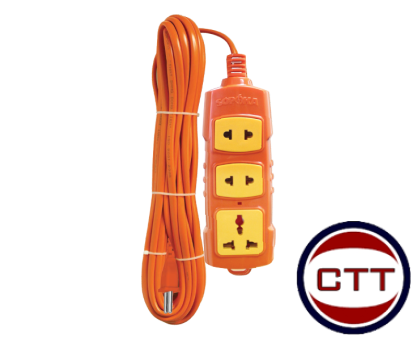 Ổ CẮM CHỊU TẢI CÓ DÂY 3000W-T3 MÀU CAM SOPOKA