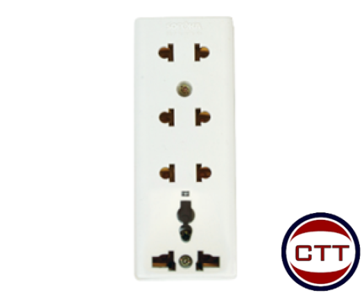 Ổ CẮM 3 Ổ 2 CHẤU+1 Ổ 3 CHẤU-E26 SOPOKA