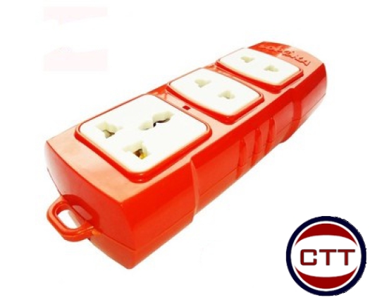 Ổ CẮM 3 Ổ CHỊU TẢI -6000W-MÀU CAM MẶT ANIMO VÀNG NIVAL
