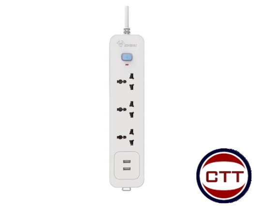 Ổ CẮM DÀI 3 Ổ 3 CHẤU 1 CÔNG TẮC 2 Ổ USB 1.8M N103U GONGNIU
