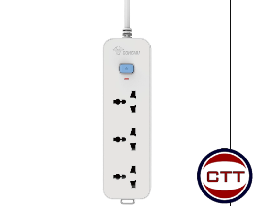 Ổ CẮM DÀI 3 Ổ 2 CHẤU 1 CÔNG TẮC 5M N1030 GONGNIU
